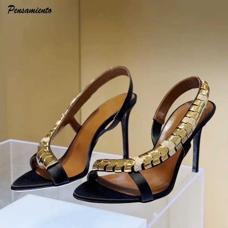 Summer Clothing Items - صنادل نسائية فاخرة مرصعة بالأحجار الكريمة