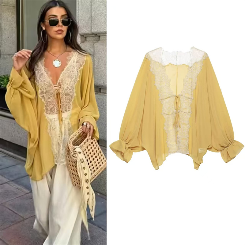 Yellow Summer Clothing - قميص نسائي صيفي جديد 2026 أصفر