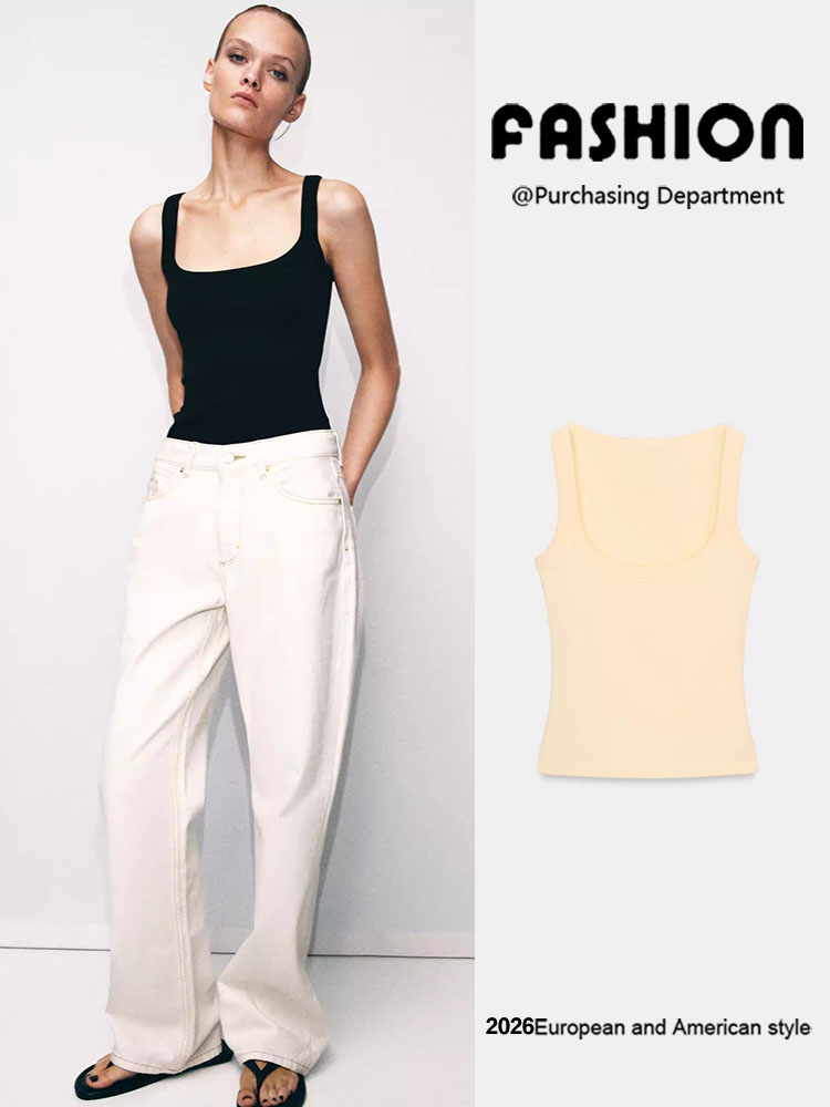 Summer Clothing Options - قميص نسائي ضيق بدون أكمام برقبة