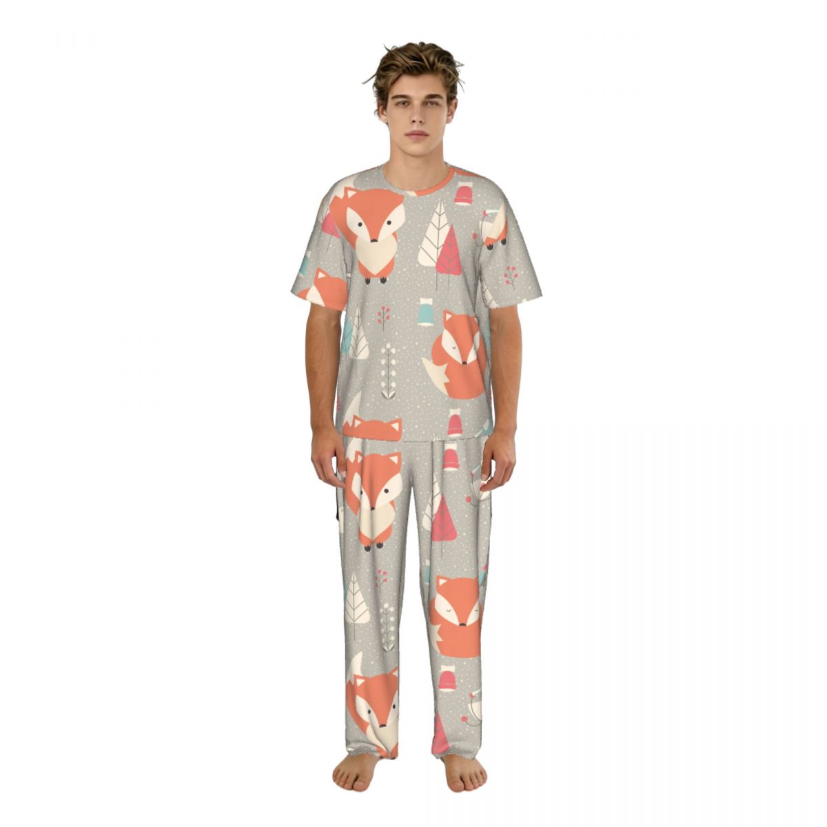 Summer Clothing Patterns - طقم بيجامة رجالي بأكمام قصيرة وبنطلون