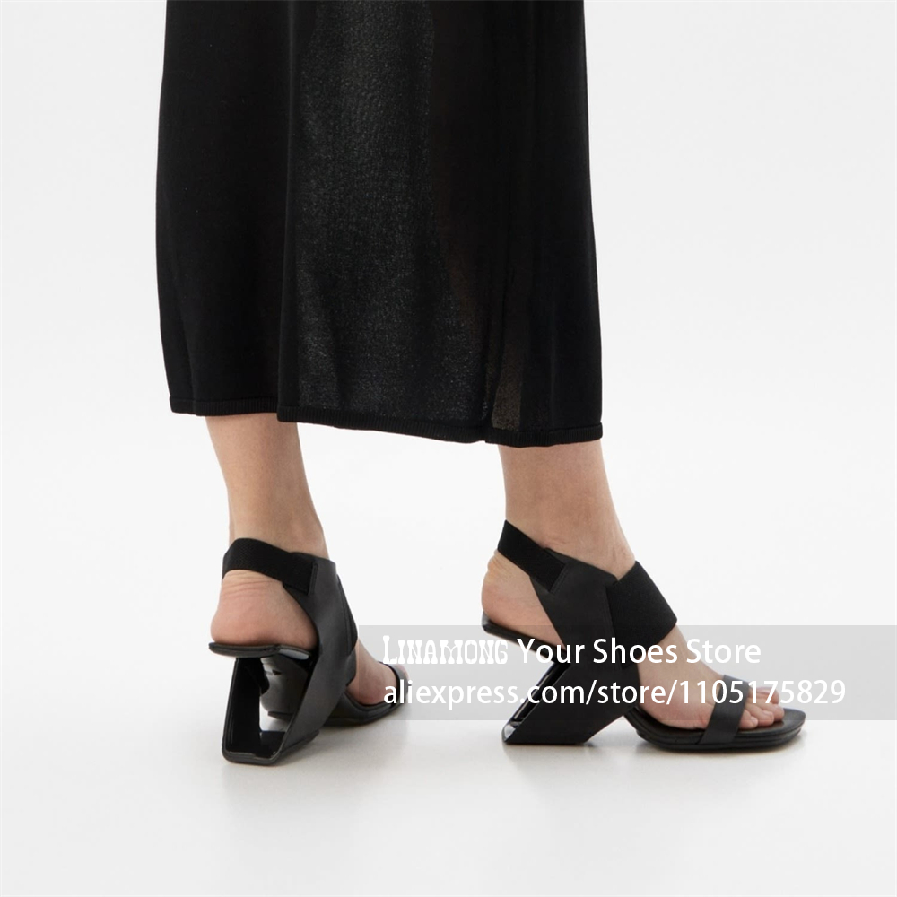 صنادل بكعب هندسي نحتي برباط، ب - مراجعة Summer Clothing Items وسعره
