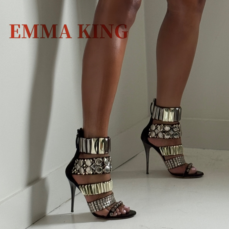 أسود مزين الكاحل حزام الصنادل  - مراجعة Summer Clothing Items وسعره