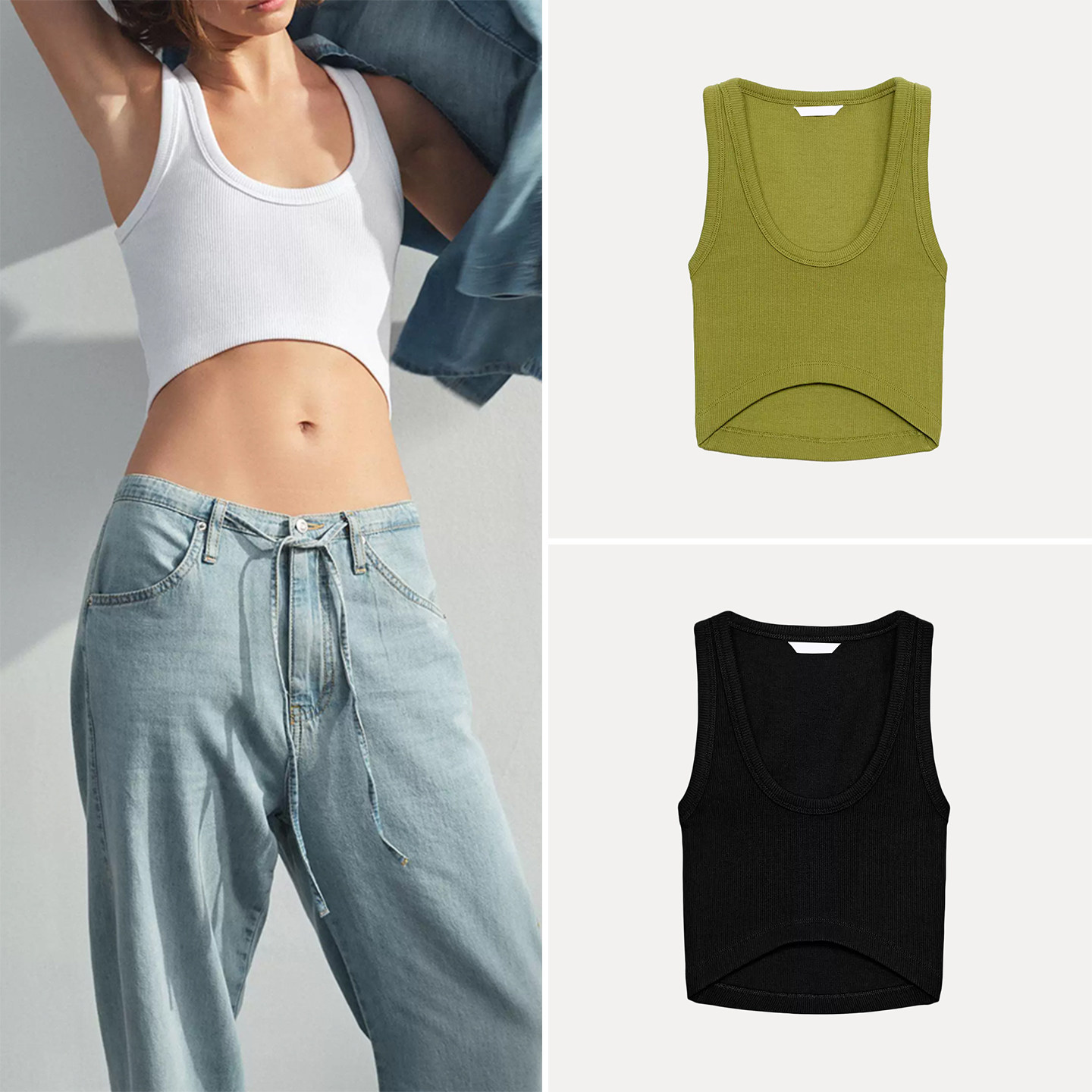 توب نسائي قصير مضلع بدون أكمام - مراجعة Summer Clothing Options وسعره