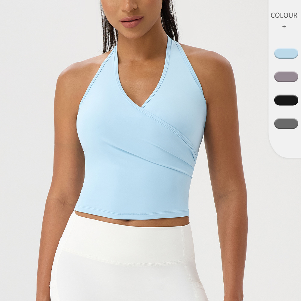 قميص يوجا نسائي برقبة على شكل  - مراجعة Tank Top Breathable وسعره