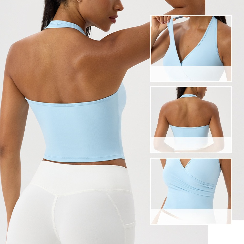 قميص يوجا نسائي برقبة على شكل  - مراجعة Tank Top Breathable وسعره