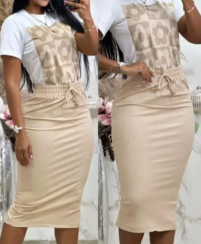 طقم بلوزة نسائية مطبوعة برسوما - مراجعة Summer Clothing Juniors وسعره