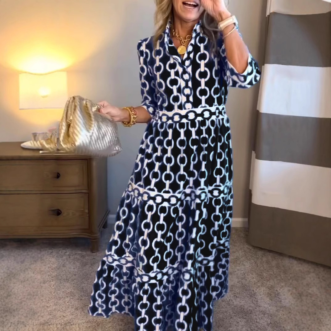 طباعة هندسية فستان طويل الصيف  - مراجعة Summer Clothing Amazon وسعره