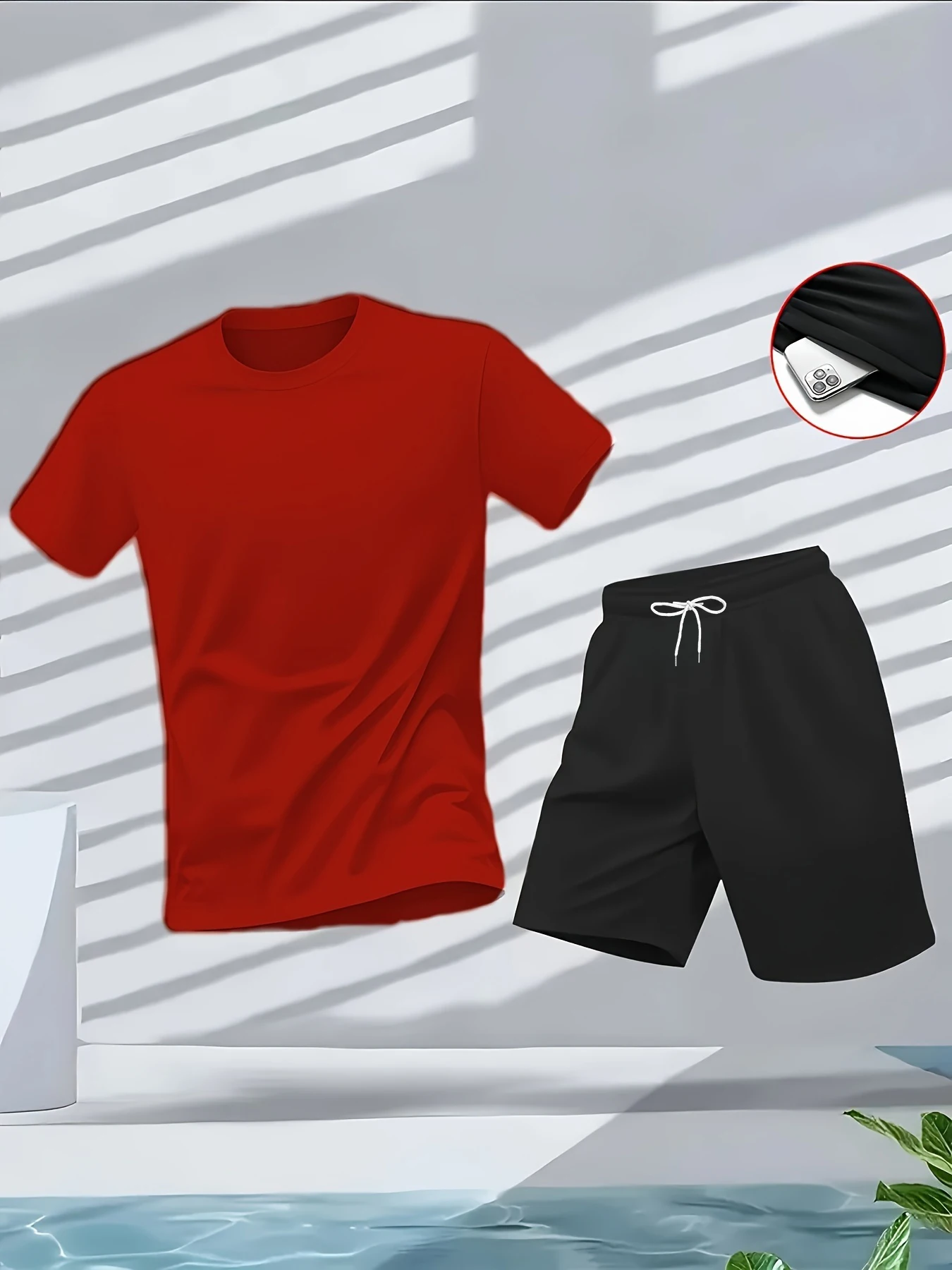 طقم بدلة رجالي من قطعتين، تصمي - مراجعة Summer Clothes Fashion وسعره