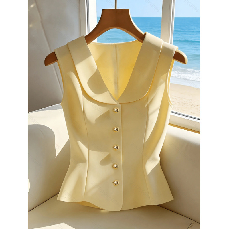 صدرية نسائية أنيقة للمكتب بدون - مراجعة Yellow Summer Clothing وسعره
