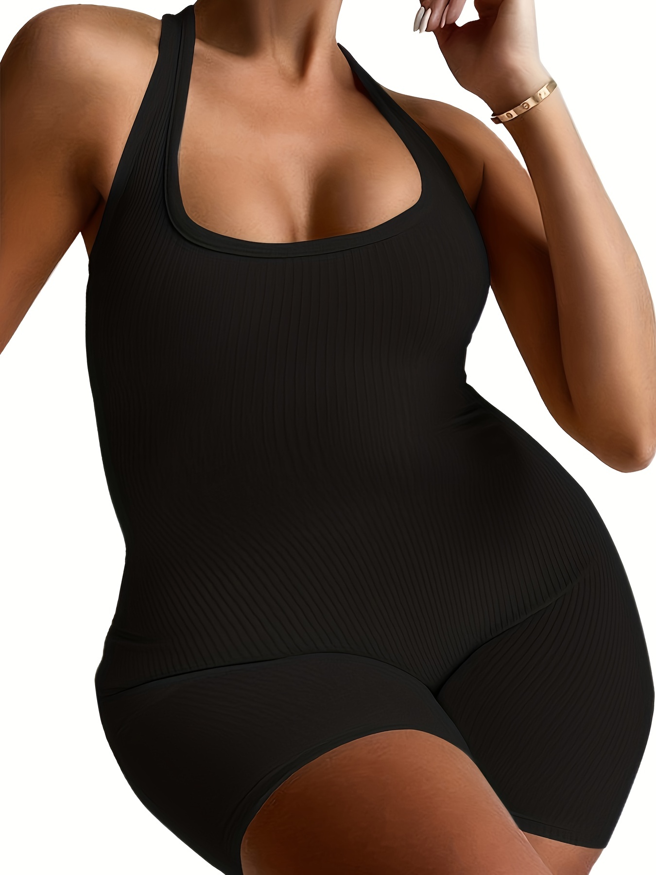 بذلة رياضية نسائية سوداء بحمال - مراجعة Summer Clothing Plus Size وسعره