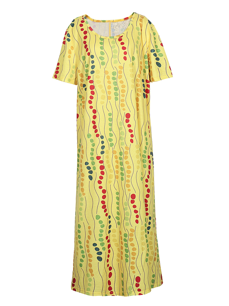 فستان ميدي مطبوع باللون الأصفر - مراجعة Yellow Summer Clothing وسعره