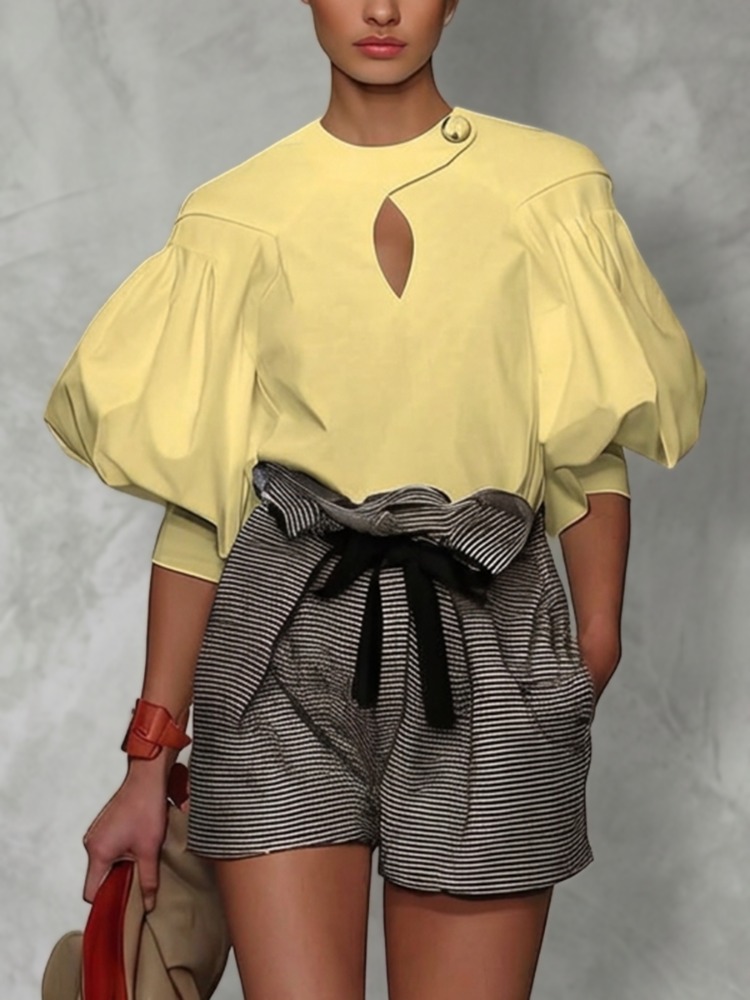 بلوزة نسائية من Yeezzi بياقة م - مراجعة Yellow Summer Clothing وسعره